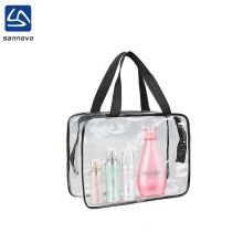 new 2018 zipper closure clear pvc toiletry bag with handle